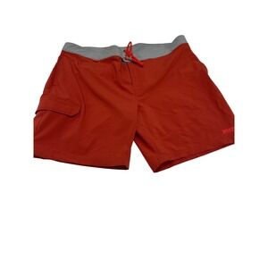 Duluth Trading Co Mens Cargo Shorts Red Polyester Spandex Size 44 
(816)